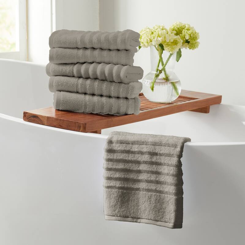 Linery & Co. Combed Cotton Bath Towel Set - Hand Towel (Pack of 6) - Mid Grey