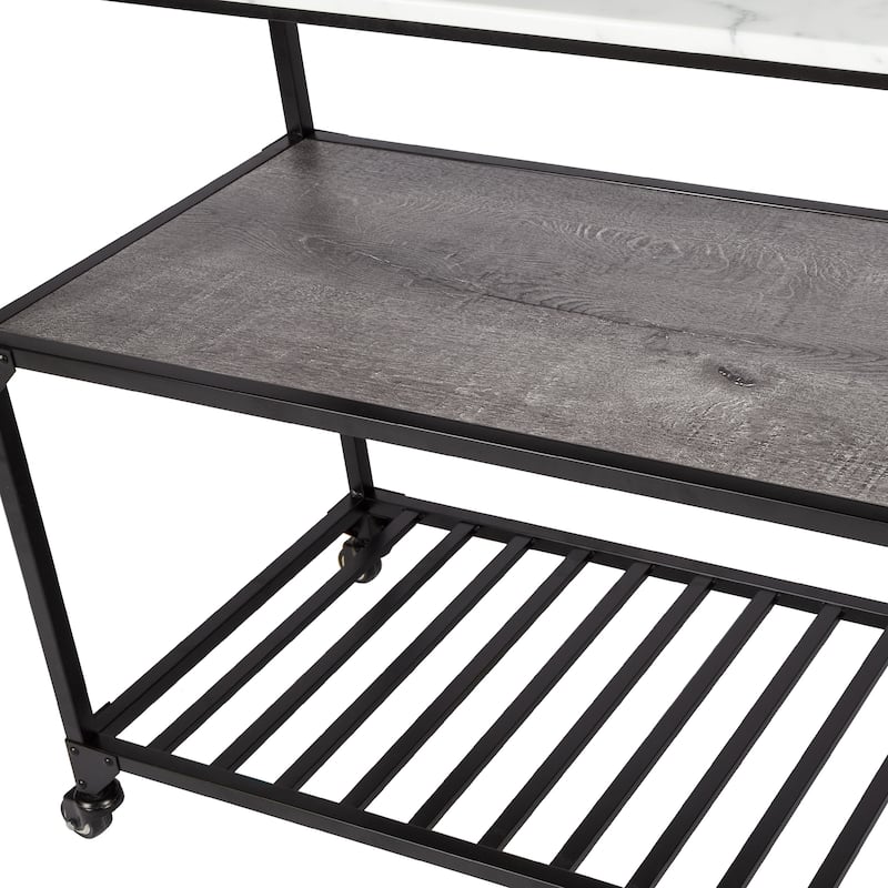 Contemporary Kitchen Island Bar Cart with Wheels