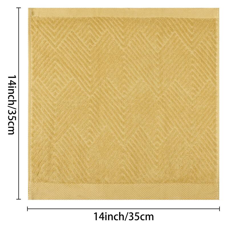 12 Pack Striped Bath Washcloths Set, Cotton, Body and Face Towels for Hotel, Spa, Bathroom 14" x 14"