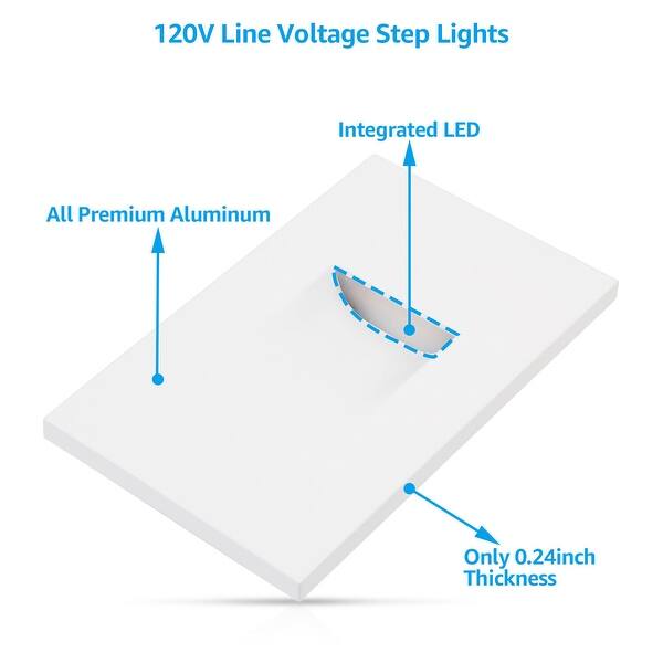 Step And Hall Hardwired 120-Volt White Vertical Integrated LED Stair Light Step And Hall Hardwired 120-Volt White Vertical Integrated LED Stair Light