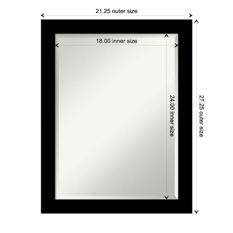 Brushed Beveled Framed Bathroom Vanity Wall Mirror - Brushed Black - Glass Size 18x24