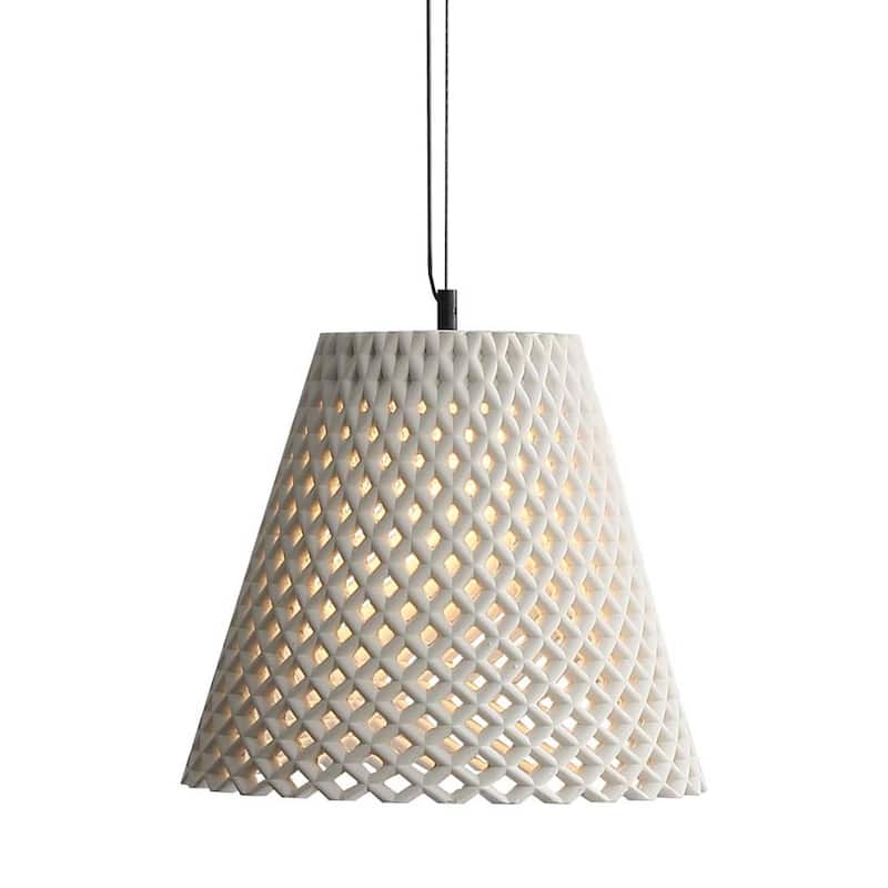 Golden Lighting 2419-14 Clarus 14" Wide Pendant - White Sandstone Cement