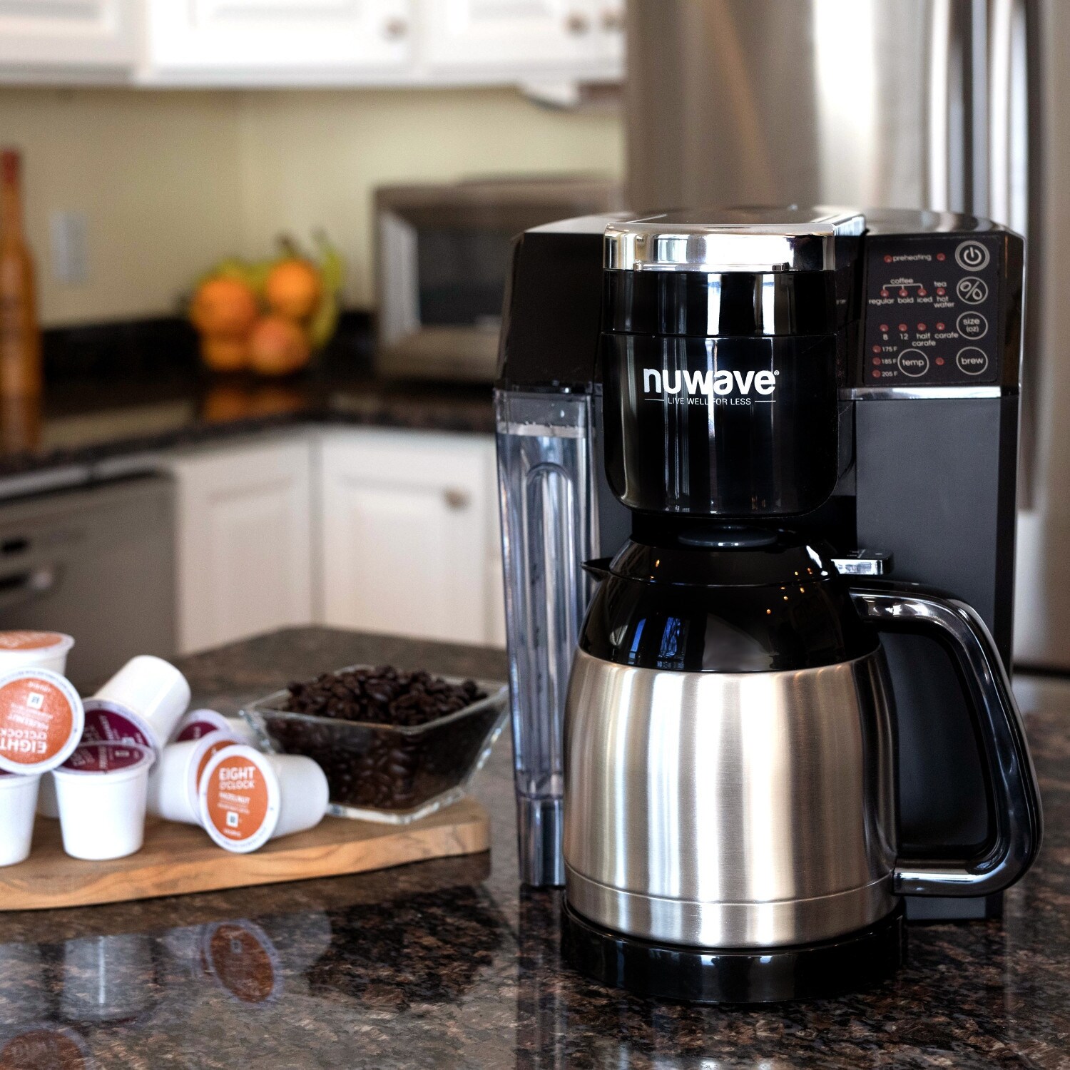 NuWave BruHub 3 in 1 Coffee Maker with Stainless Steel Carafe
