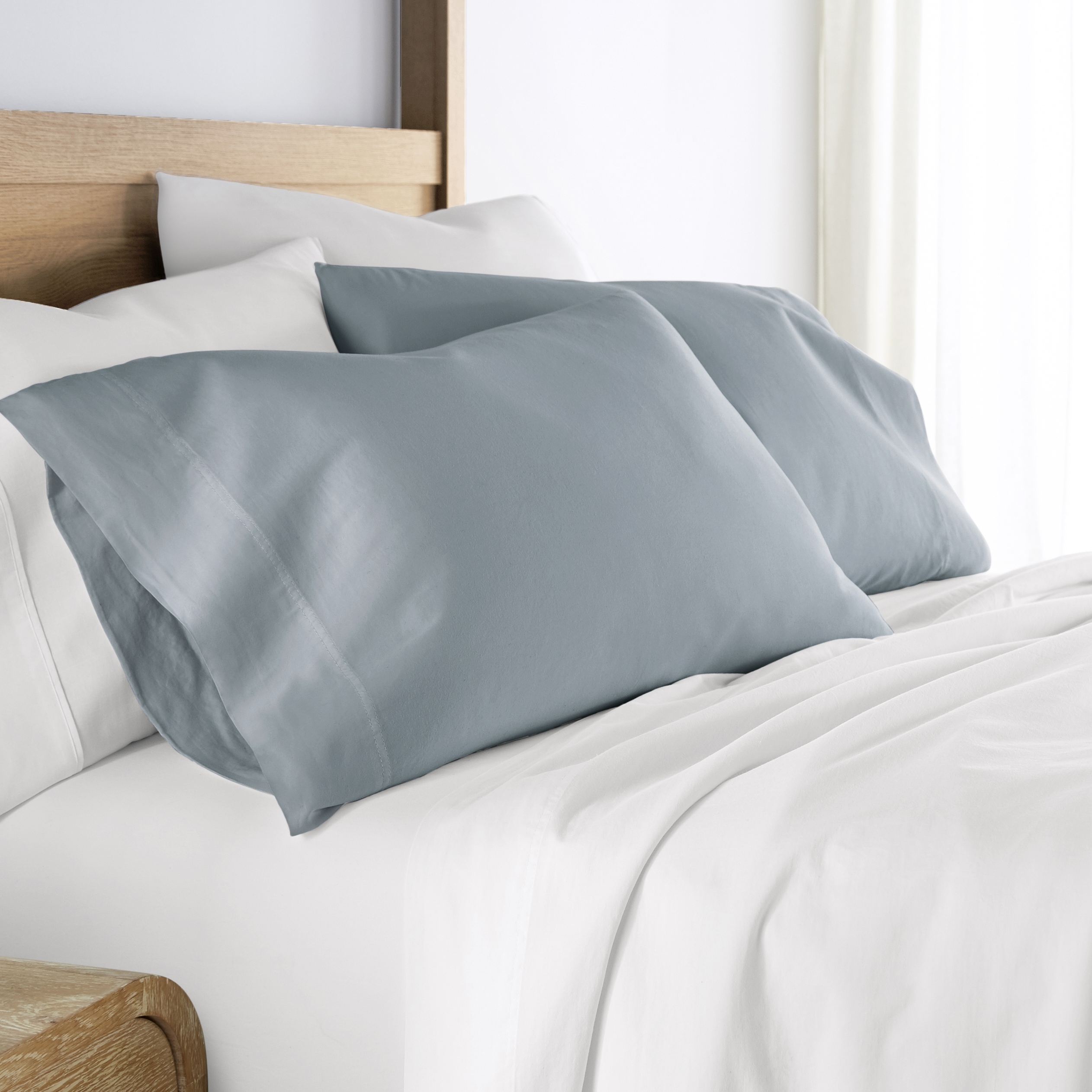 Becky Cameron Solid 100% Cotton Pillowcase 2 Piece Set