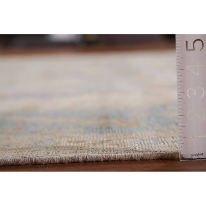 Hand Knotted Oriental 100% Wool Carpet Transitional All-Over Greys & Charcoal Oushak Area Rug - 11' 8'' X 9' 0''