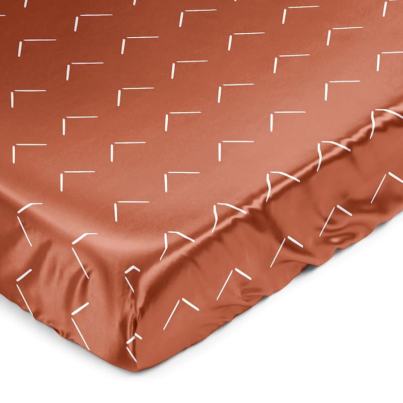 Sweet Jojo Designs Orange Boho Arrow Boy Girl Gender Neutral Satin Fitted Crib Sheet Bohemian Farmhouse Southwest Shabby Chic