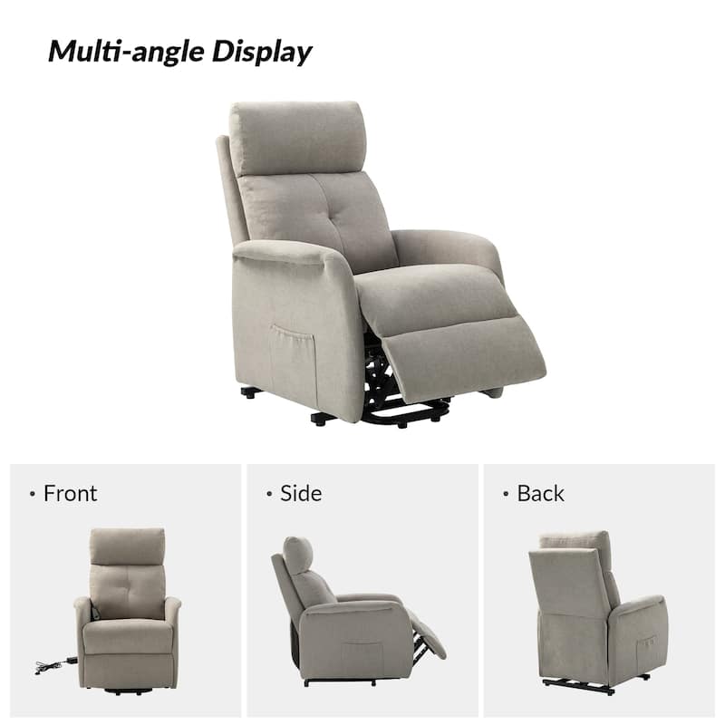 Elisa Power Remote Lift Assist Recliner with Metal Base