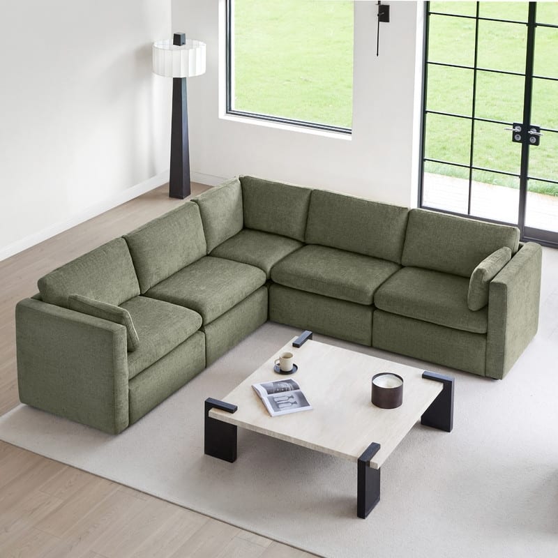 Spruce & Spring Mia Oversized Modular Sectional Fabric Sofa Set