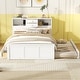 preview thumbnail 3 of 14, Full Size Bed with Trundle, USB Ports & Storage - Sleek White Finish