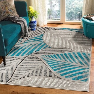 Overstockmulti Color Modern Leaf Hand Carved Soft Living Room Area Rug 9 X 12 Turquoise Dailymail