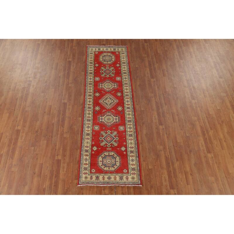 Oriental Kazak Runner Rug Handmade Wool Carpet - 2'10" x 9'1"