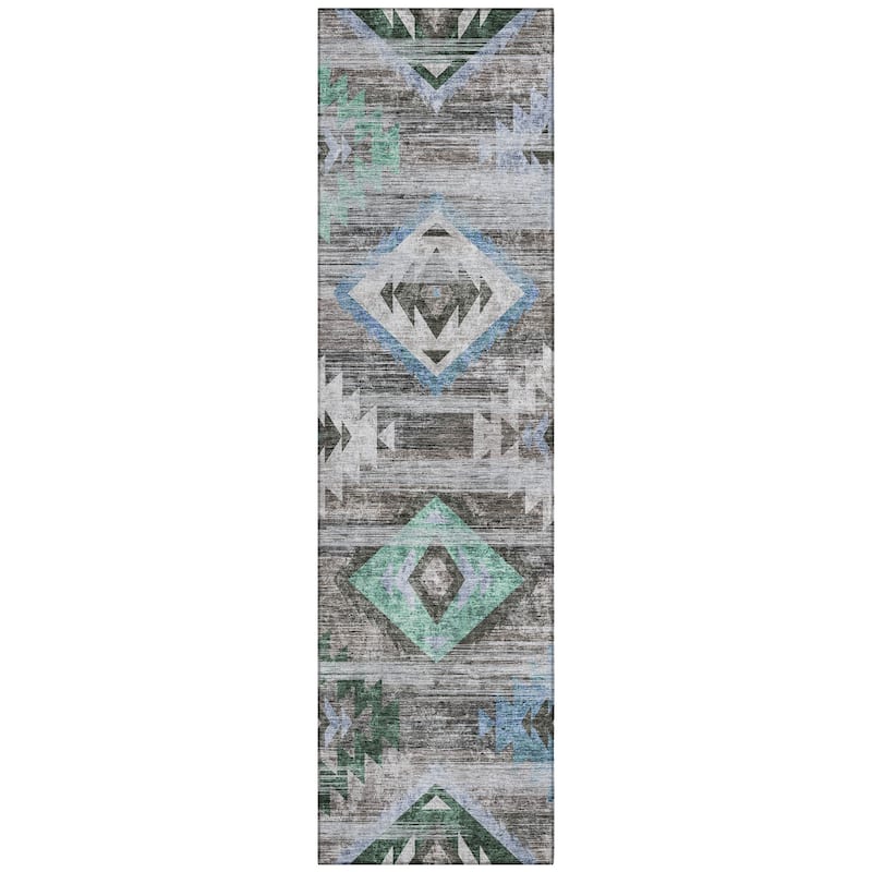 Machine Washable Indoor/ Outdoor Chantille Boho Global Rug