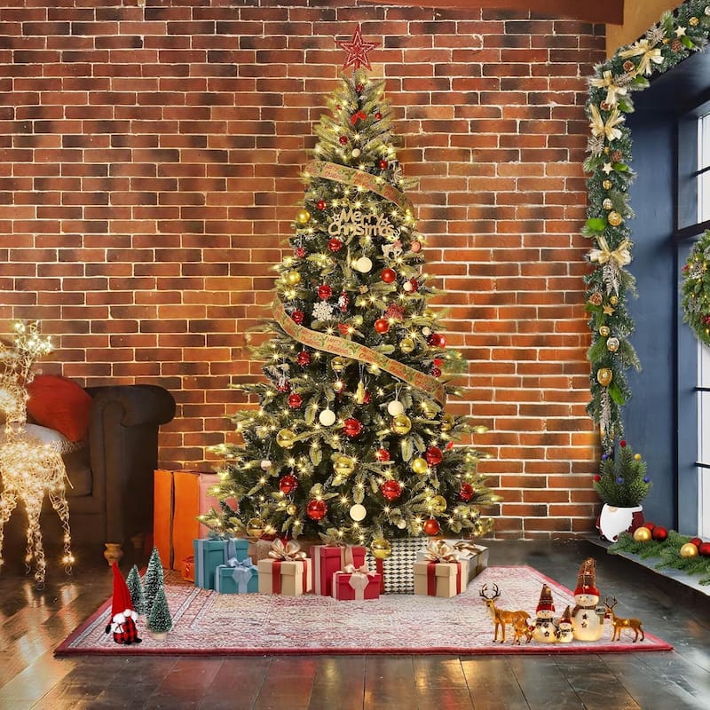 6.5/7.5 FT Prelit Christmas Tree, Xmas Trees for Front Porch, Party, Office - N/A