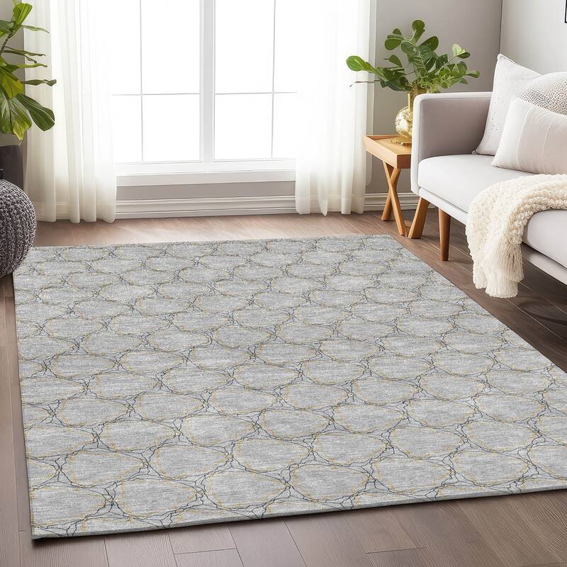 Premium Washable Super Soft Modern Geo Mayfield Rug - Gray - 3' x 5'