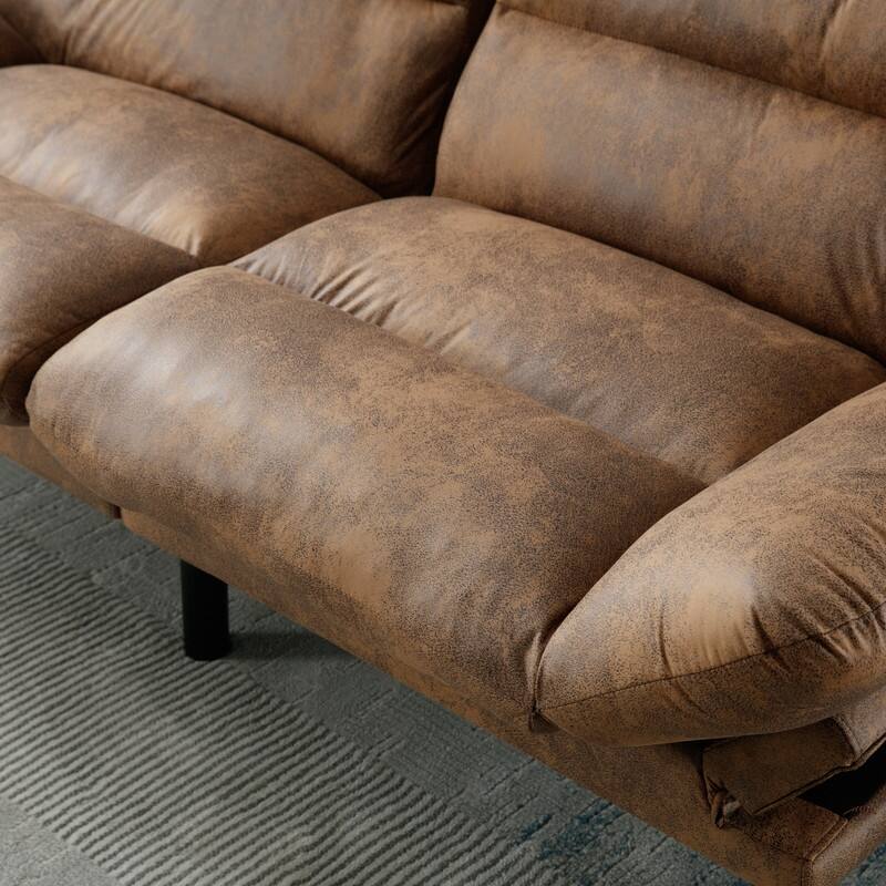 Sofa Bed with Thick Cushion, Sleeper Sofa with Metal Feet