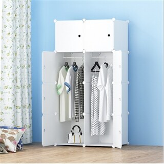 8 Cube Stackable Plastic Cube Storage Shelves Modular Cabinet Hanging ...