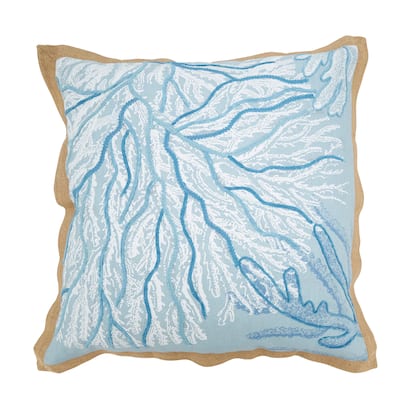 Coral Breeze Sea Fan Throw Pillow