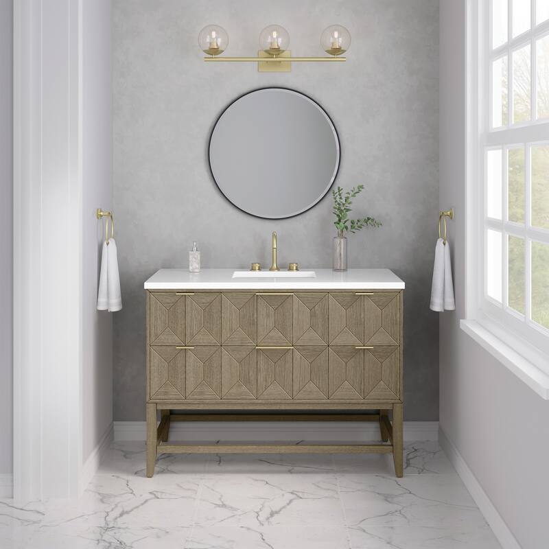 James Martin Vanities D100-V48-3WZ Emmeline 48" Single Basin Ash Wood