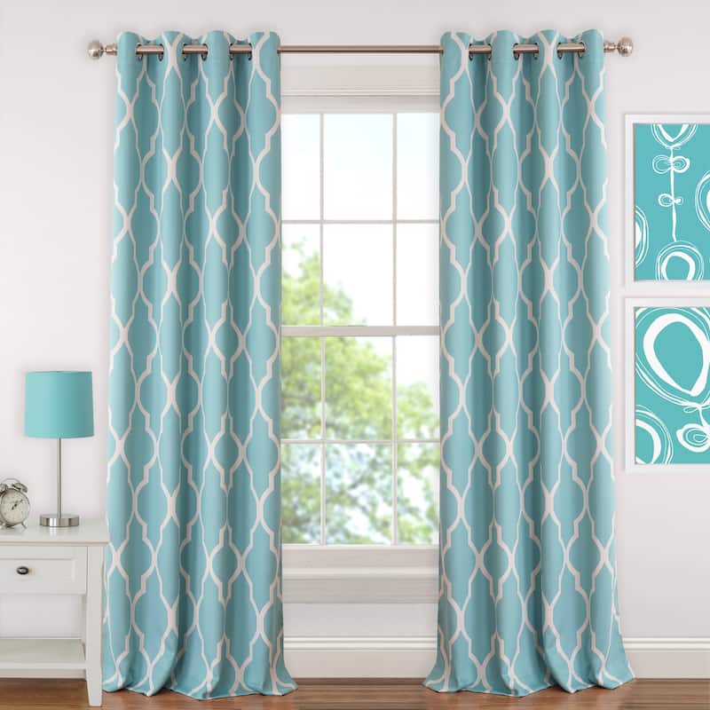 Elrene Emery Blackout Room Darkening Grommet Linen Curtain Panel