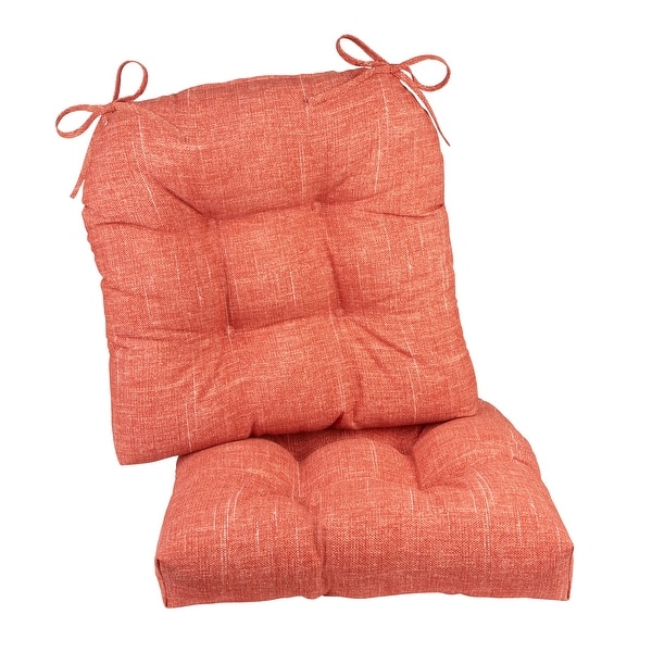 slide 1 of 39, Klear Vu Wicker Solarium Indoor/Outdoor Tufted Chair Cushion Set (2 Pack) Rust