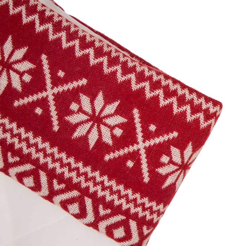 Glitzhome 21"L Embroidered Linen Red Truck Dachshund Christmas Stocking