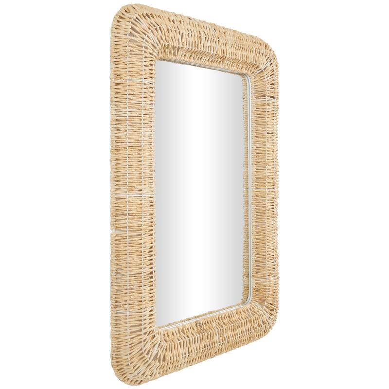 Handmade Brown Rattan Handmade Woven Wall Mirror