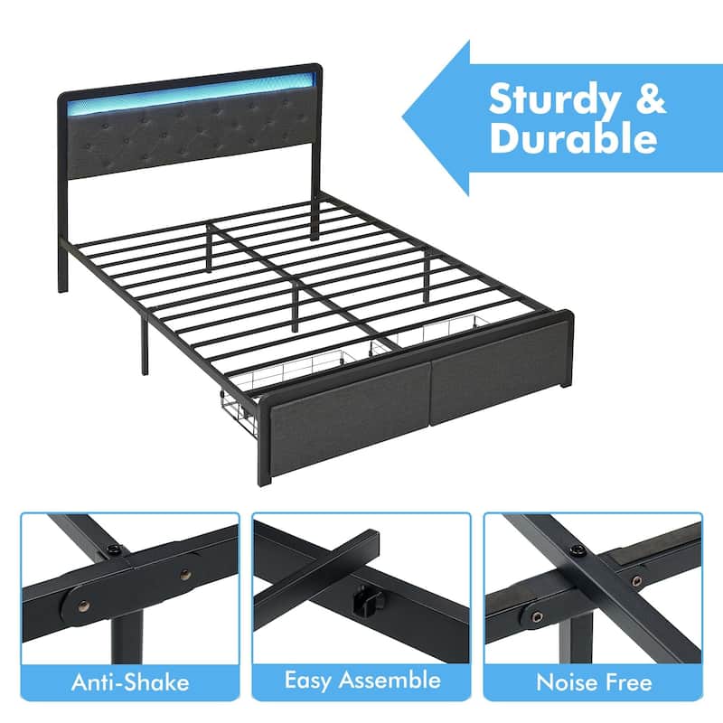 Bed Frame with 2 Storage Drawers