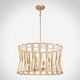 preview thumbnail 10 of 20, 6-light Modern Boho Hand-wrapped Woven Chandelier Natural Ivory Rope Fabric Drum Pendant Light