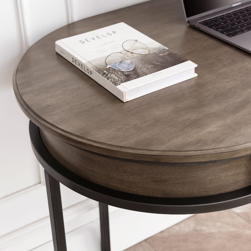 Leick Home Contemporary Oval Metal Leg Desk