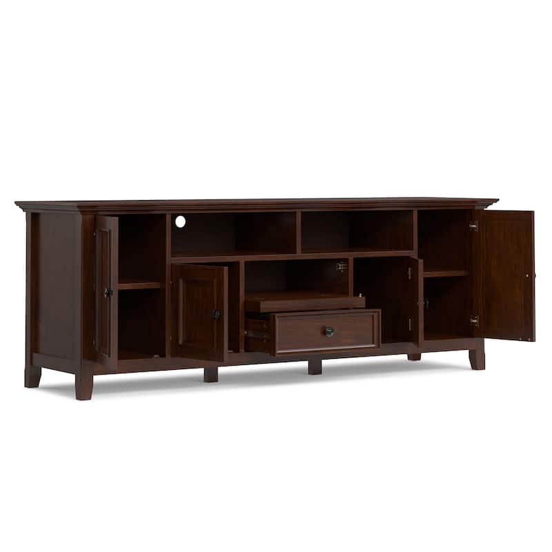 WYNDENHALL Halifax 72 inch Wide Solid Wood Transitional TV Stand - 72"w x 19"d x 26" h