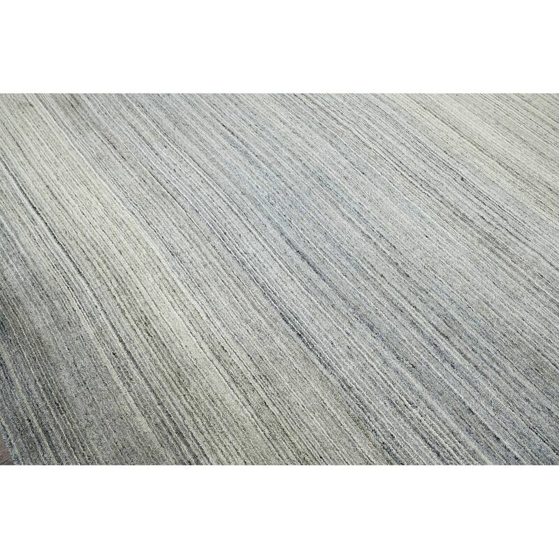Hand Knotted Textured Tone On Tone Gray Tibetan Wool Modern Area Rug