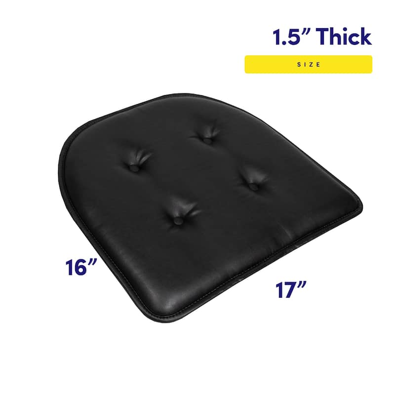 U-Shaped Faux Leather Memory Foam Chair Pads
