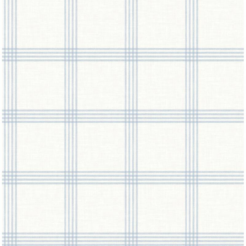 Chesapeake Twain Light Blue Plaid Wallpaper