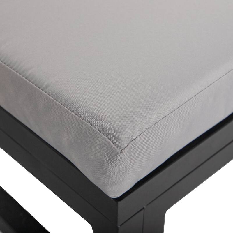 Chelsea Polyester Fabric Outdoor Lounge Chair with Four-Level Adjustable Backrest and Powder-Coated Aluminum Frame