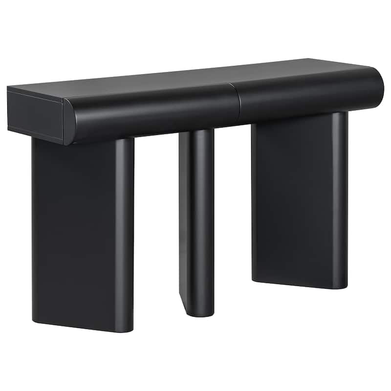 47.6" Modern Painted Entryway Table with 2 Curved Drawers,Space-Saving Hallway Table with Geometric Legs