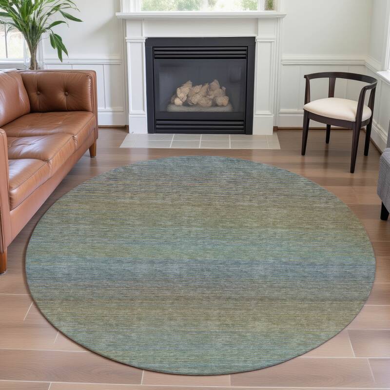 Premium Washable Super Soft Casual Ombre Mayfield Rug - Blue - 8' x 8'