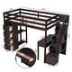 preview thumbnail 16 of 16, Twin size Loft Bed with Storage Drawers, Shelves, Desk and Stairs, Black