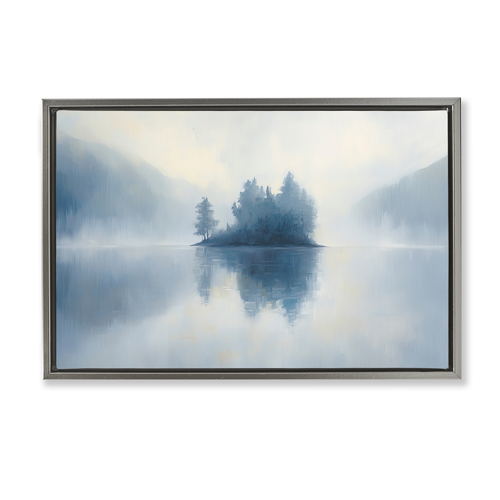 Stupell Blue Misty Island Landscape Framed Floater Canvas Wall Art Design By Gina Kelly