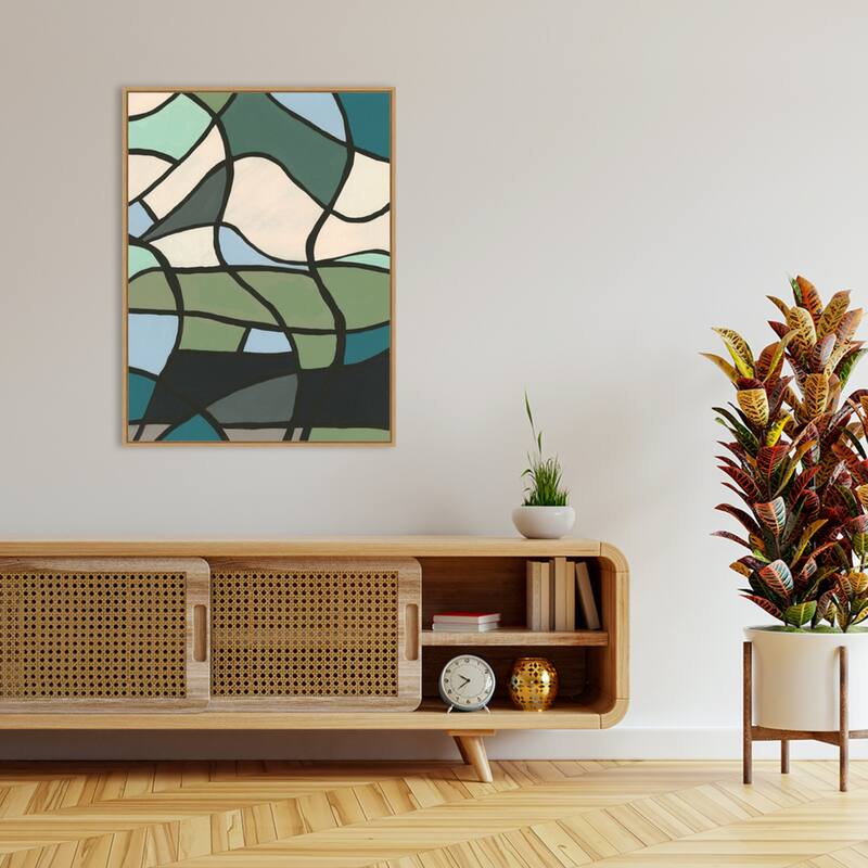 Amanti Art Multicolor Stained Glass II by Regina Moore Framed Canvas Wall Art Print - Sylvie Maple