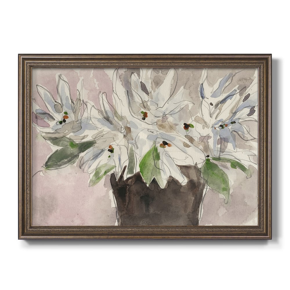 Magnolia Watercolor Study I Premium Framed Canvas- Ready to Hang
