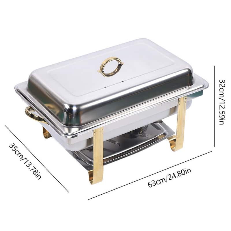Buffet Warmer Stove Stainless Steel Rectangular 9-Quart Chafing Dishes ...