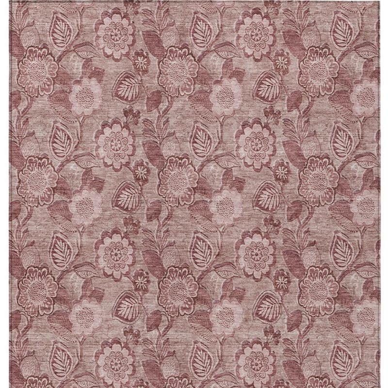 HomeRoots Floral Transitional Rectangle Outdoor Rug