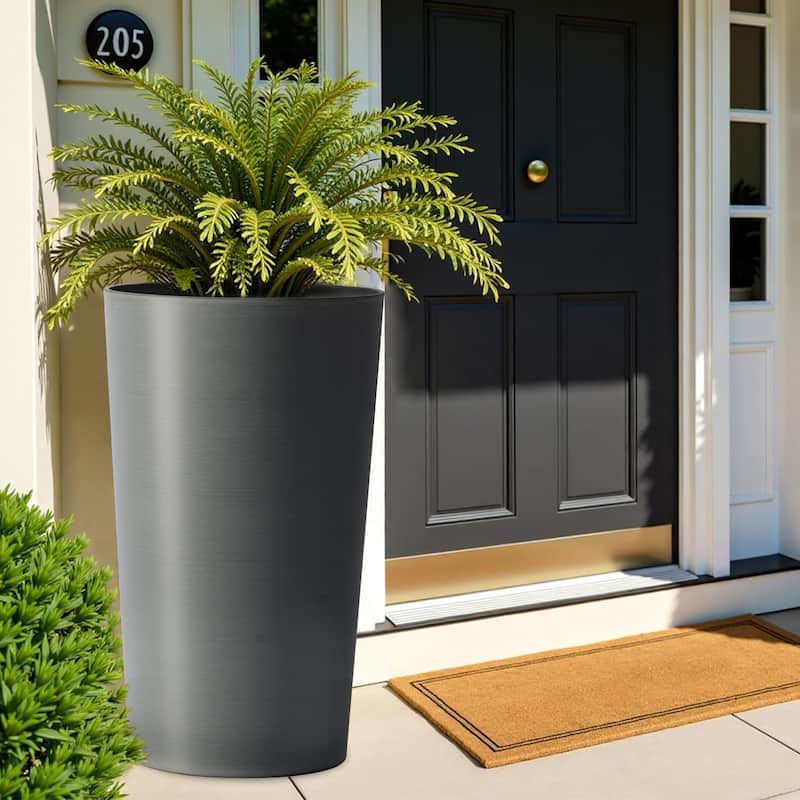 2 Pack Tall 21.7 in Planters for Outdoor Plants, Modern Tall Square Planter Box, Indoor Outdoor Porch Patio Flower Pot