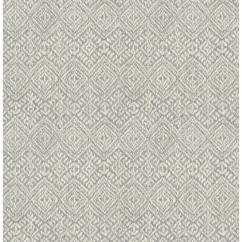 A-Street Prints Gallivant Grey Woven Geometric Wallpaper