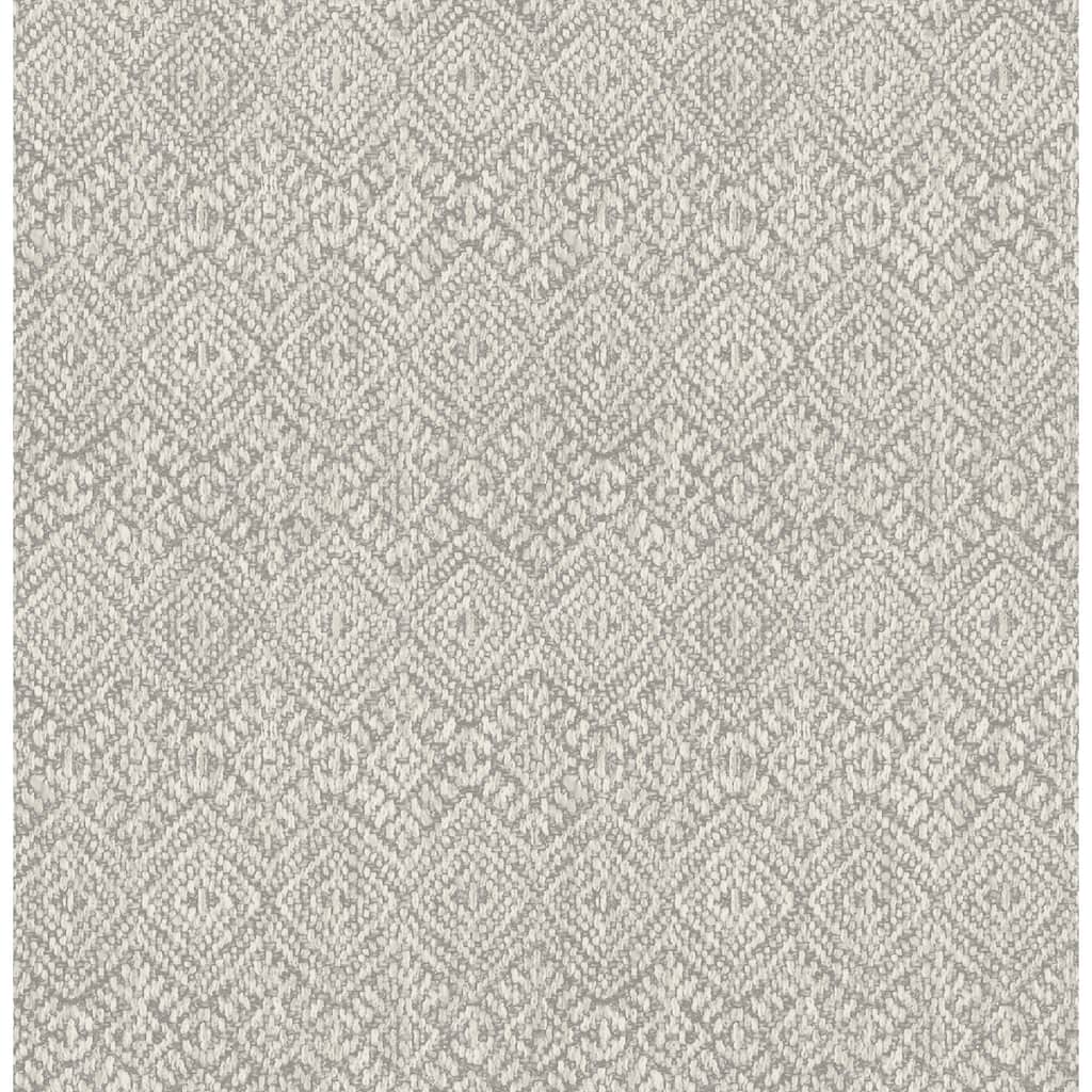 A-Street Prints Gallivant Grey Woven Geometric Wallpaper