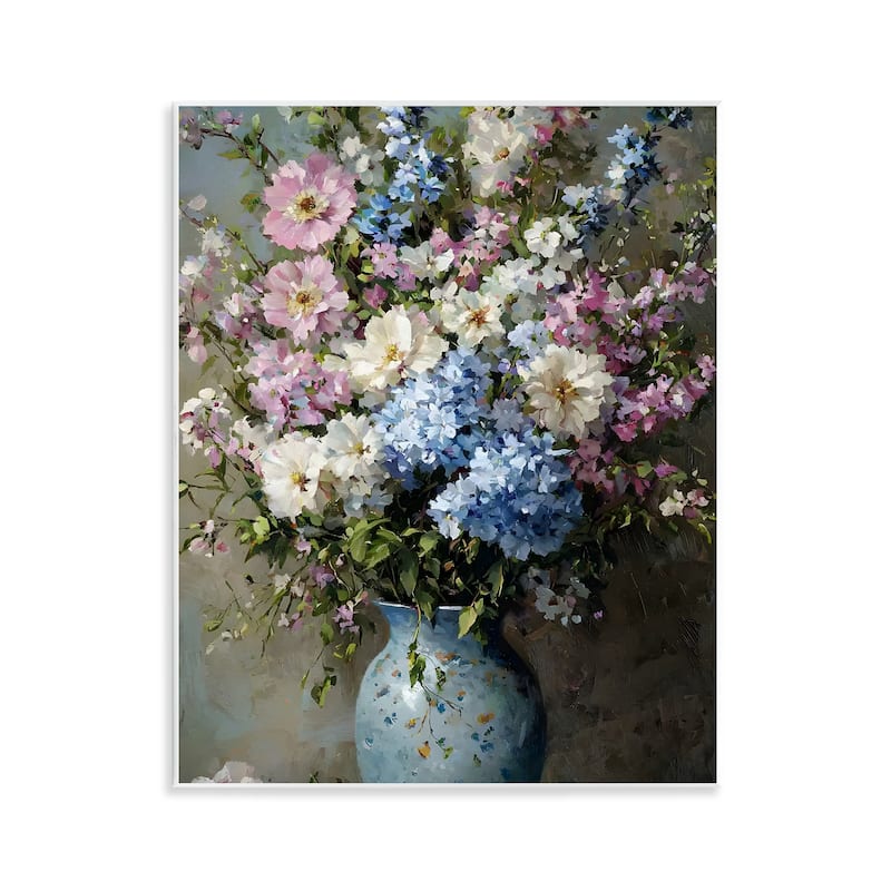 Stupell Traditional Cool Tone Bouquet Wall Plaque Art Design By Franklyn Gregory - 11 x 14