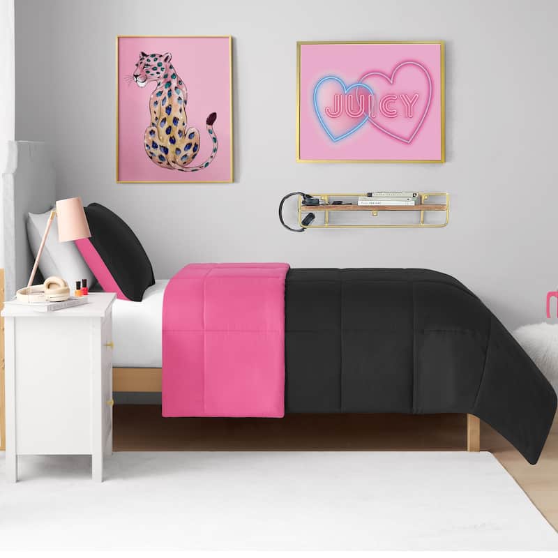 Juicy Couture Box Stitch Reversible Comforter Sets
