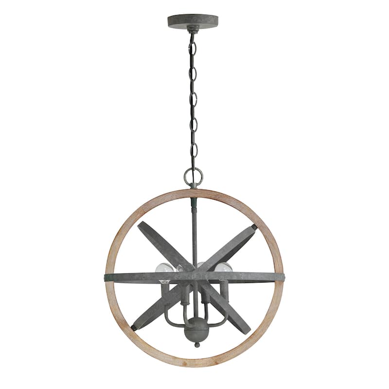 Bluffton 4-light Iron/ Wood Hanging Pendant