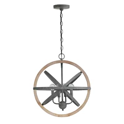 Bluffton 4-light Iron/ Wood Hanging Pendant