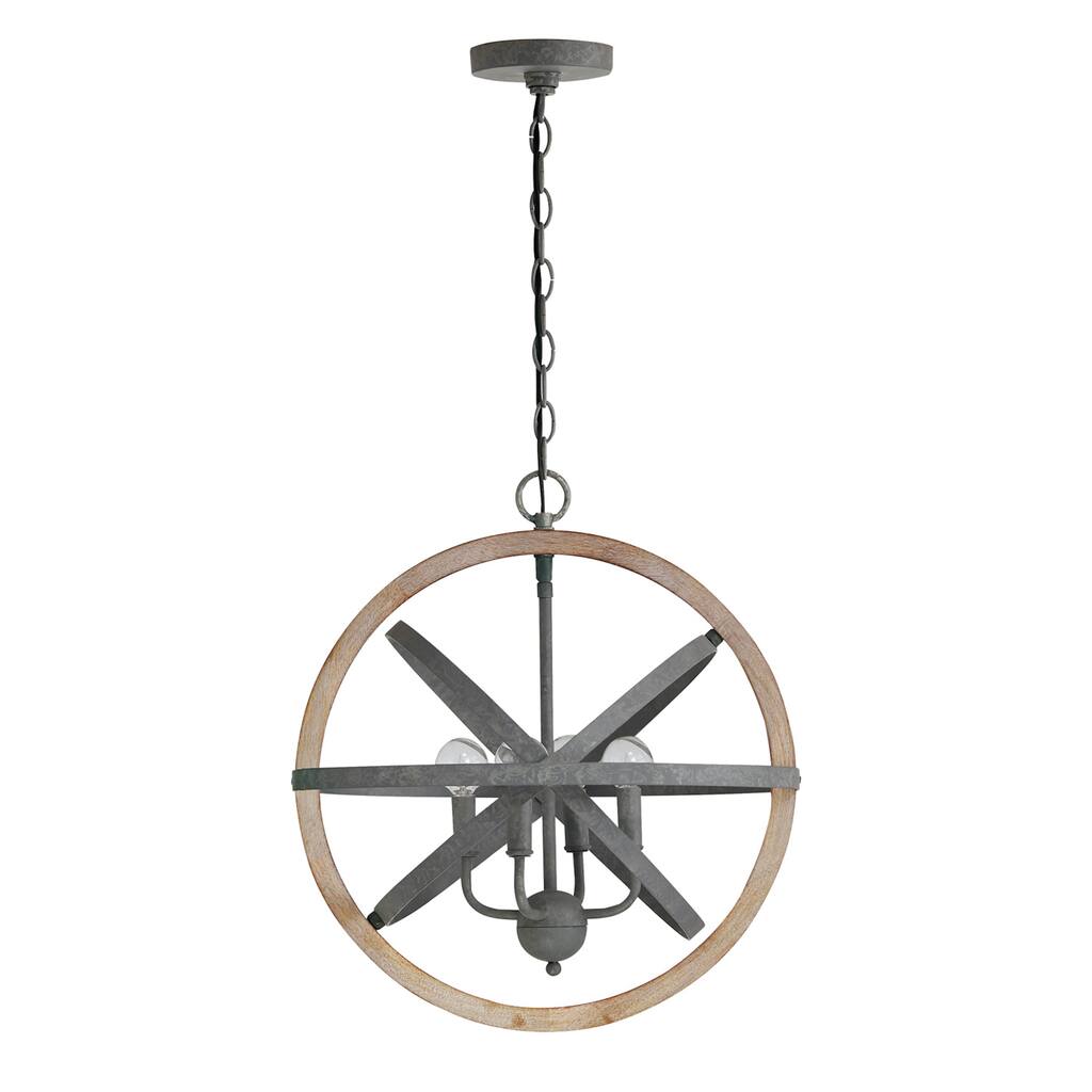 Bluffton 4-light Iron/ Wood Hanging Pendant